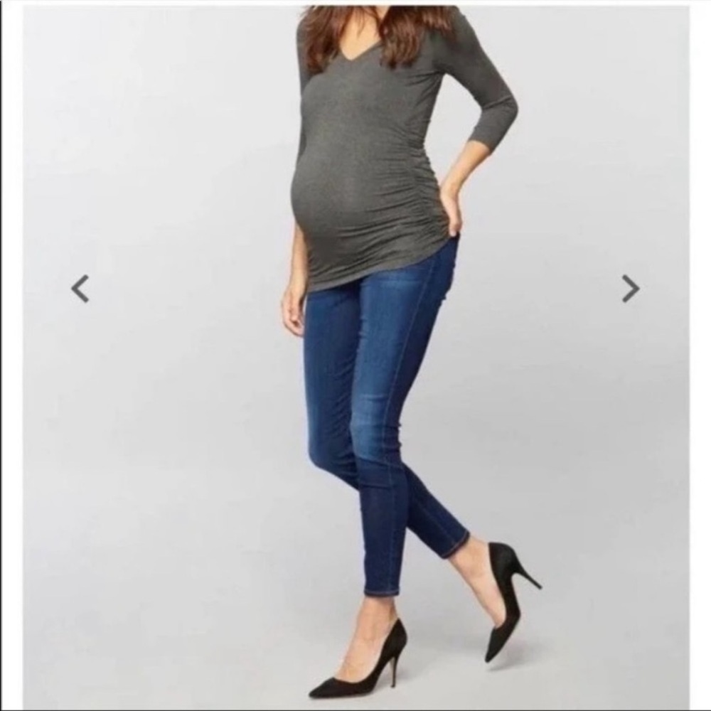 7 For All Mankind Dark Wash Secret Fit Belly Maternity Skinny Jeans Size 25